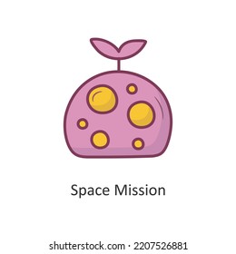 Space Mission Vector Filled outline Icon Design illustration. Space Symbol on White background EPS 10 File