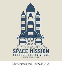 Space Mission Vector T-Shirt Design