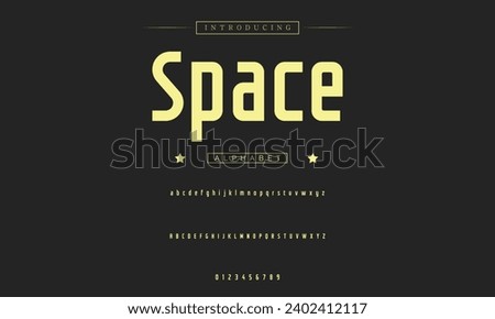 Space Modern Bold Font. Sans Serif Font. Regular Italic Uppercase Lowercase Typography urban style alphabet fonts for fashion, sport, technology, digital, movie, logo design, vector illustration