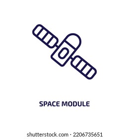 space module icon from astronomy collection. Thin linear space module, rocket, space outline icon isolated on white background. Line vector space module sign, symbol for web and mobile