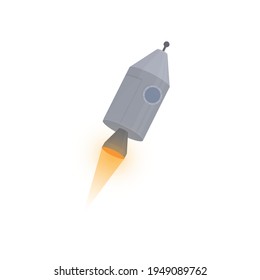 Space module. Spacecraft mission, vector illustration