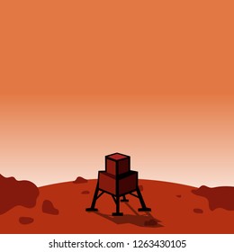 space module, spacecraft on mars