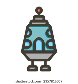 Space Module Vector Thick Line Filled Colors Icon For Personal And Commercial Use.
