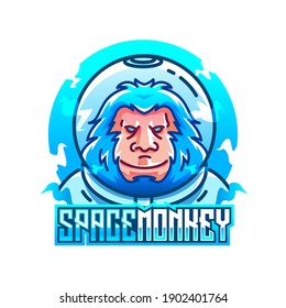 Space monkey vector illustration for sticker, t-shirt, etc.