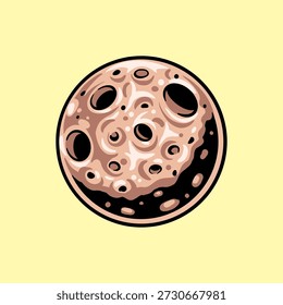 Space Moon Cartoon Vector Icon Illustration. Science, Astronomy, Education Concept. Flat Cartoon Style