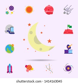 Space, moon color icon. Universal set of Space for website design and development, app development