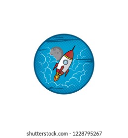 space moon expedition traveller rocket vector