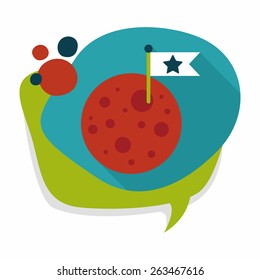 Space moon flat icon with long shadow,eps10