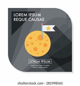 Space moon flat icon with long shadow,eps10