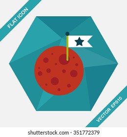 Space moon flat icon with long shadow,eps10
