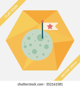 Space moon flat icon with long shadow,eps10
