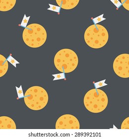 Space moon flat icon,eps10 seamless pattern background