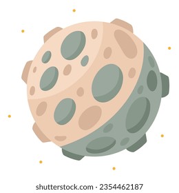 space moon galaxy icon isolated illustration