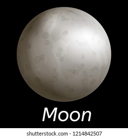 Space moon icon. Realistic illustration of space moon vector icon for web design