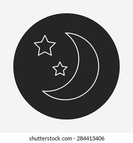 Space moon line icon