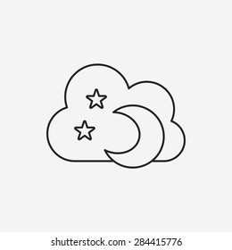 Space moon line icon