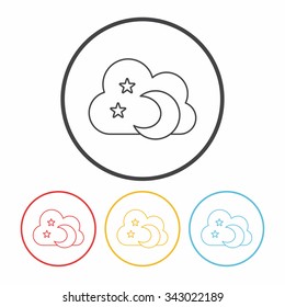 Space moon line icon
