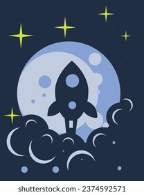 Weltraum-Raketenstars-Himmel