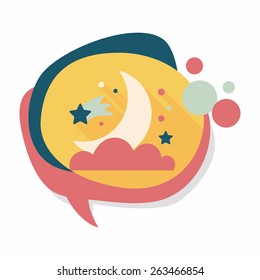 Space moon and star flat icon with long shadow,eps10