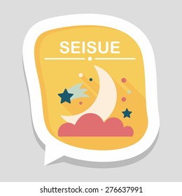 Space moon and star flat icon with long shadow,eps10