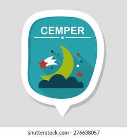 Space moon and star flat icon with long shadow,eps10
