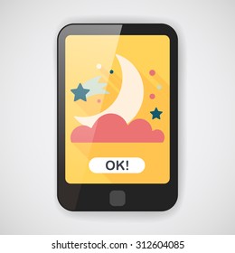 Space moon and star flat icon with long shadow,eps10