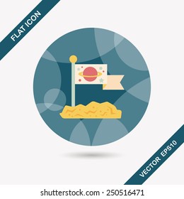 Space moon surface flat icon with long shadow,eps10