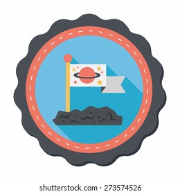 Space moon surface flat icon with long shadow,eps10