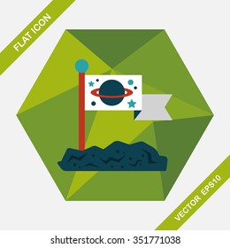 Space moon surface flat icon with long shadow,eps10