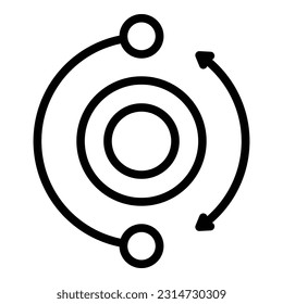 Space move icon outline vector. Trajectory path. Distance motion