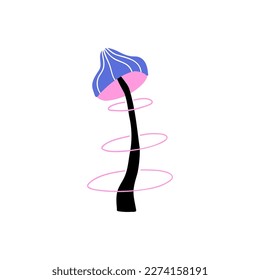 champiñones espaciosos de estilo plano. ilustración vectorial dibujada a mano