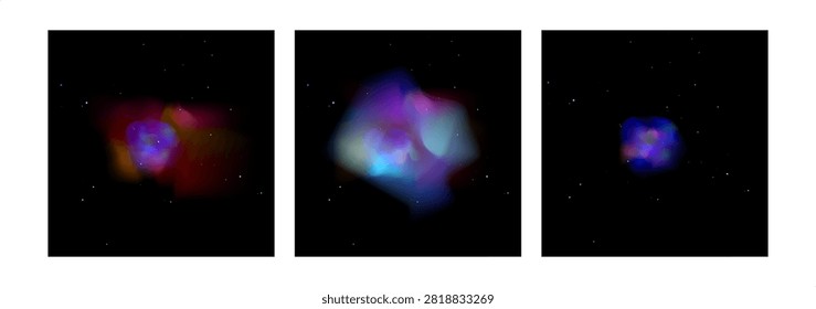 Space nebula set. Astronomy and science vector illustration