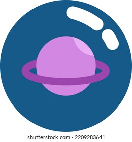 Space neptune, illustration, vector on white background.