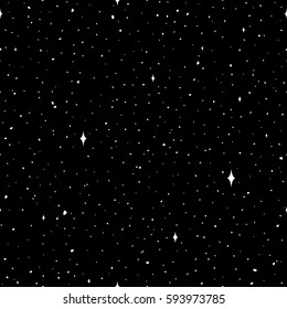 Space Night sky light star Seamless Pattern black