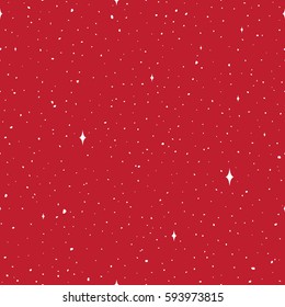 Space Night sky light star Seamless Pattern red