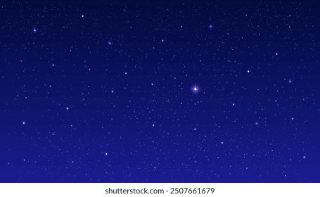 Weltraum Nachthimmel mit Sternhintergrund, Dunkelblauer Himmel und Sternenuniversum Galaxie außen, Wolke mit Nebel in der Winternacht, Natur Sternenstaubfeld im tiefen Universum, Milchstraße Galaxie