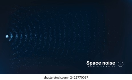 Space noise poster. Banner or cover for website. Wallpaper and texture, background with waves. Astrology and astronomy. Galaxy and universe, cosmos. Cartoon flat vector illustration