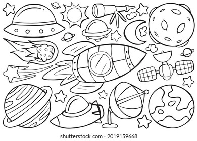 space object in doodle style