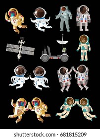 space objects and astronauts pack collection