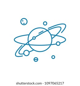 Space objects linear icon concept. Space objects line vector sign, symbol, illustration.