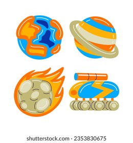 space objects in vector illustration
