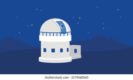 Space observatory against the background of the night sky