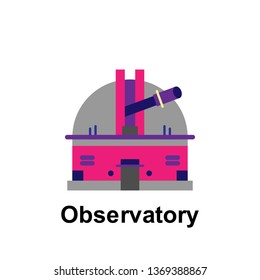 Space, observatory color icon. Element of color space icon. Premium quality graphic design icon. Signs and symbols collection icon for websites, web design