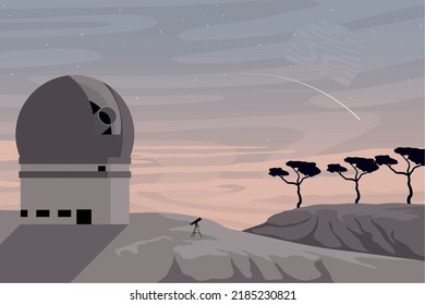 space observatory dome building scene