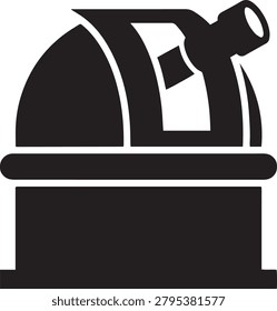 Space observatory dome telescope astronomy research vector icon.