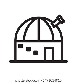Space Observatory Symbol Schwarze Linie Kunst Vektorgrafik Logo