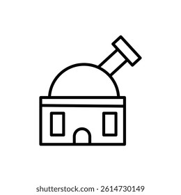 Space observatory icon black and white vector sign