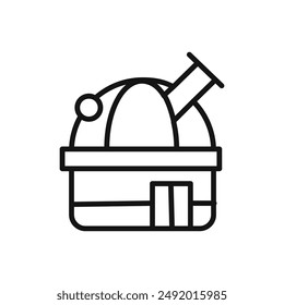 Space observatory icon linear graphics set vector