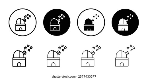 Space observatory icon Outline thin set pack series