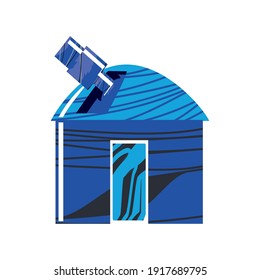 space observatory telescope science icon isolated vector illustration